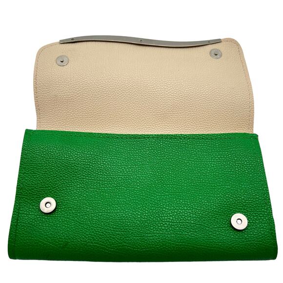 Clutch Purse Wristlet Crossbody Green Vintage 70s Retro MCM Pebbled Faux Leather - Picture 5 of 15